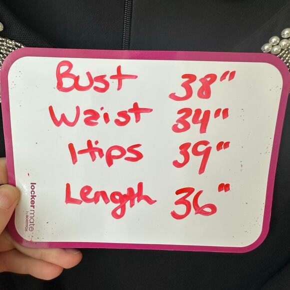 Connected Apparel Little Black Dress Size 8 Pearl & Bead Trim Retroglam Holiday - Picture 4 of 6